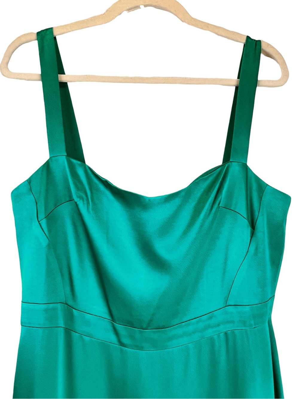 J. Crew Collection Elegant Fitted Flare-Hem Midi Dress in Luster Crepe Green 10 - Picture 6 of 13